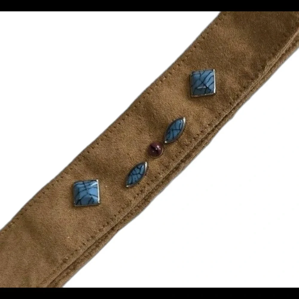Suede Western Beaded Fringe Waist Belt